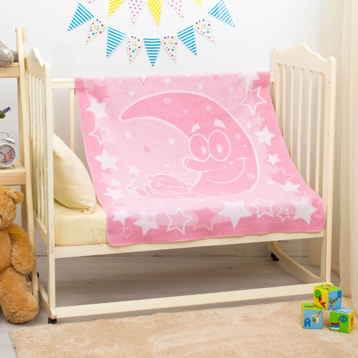 Одеяло "Луна и малыш", размер 100х118 см, цвет розовый, хл50%пр50% 360 г/м DC235611