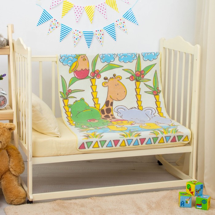 Одеяло байковое "У озера", размер 85х115 см, цвет жёлтый, хл100% 390 г/м D111511