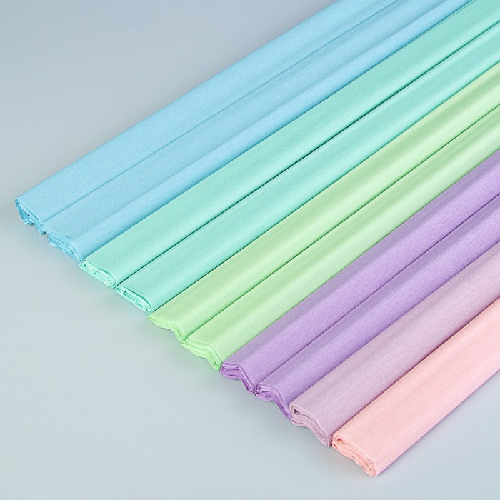 Бумага крепированная «Тренд», 10 цветов микс, 32 г/м², 50 x 200 см