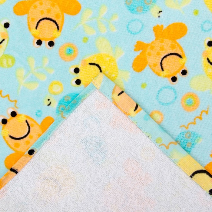 Полотенце махровое "Лягушата", размер 35х80 см, хл100%, велюр 380 г/м M25614