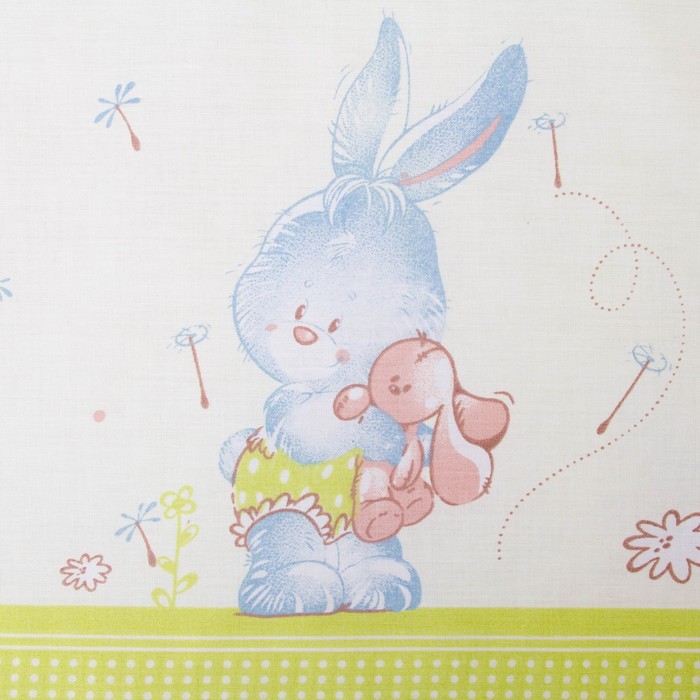 Комплект в кроватку "Зайчки", 6 предметов, цвет салатовый, хл100% 125 г/м H813-01