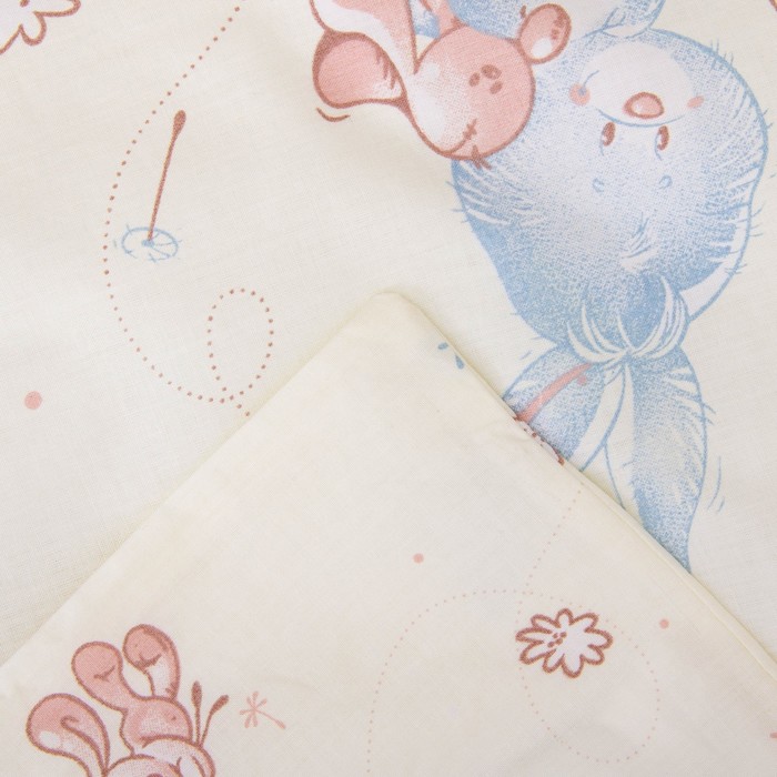 Комплект в кроватку "Зайчки", 6 предметов, цвет салатовый, хл100% 125 г/м H813-01