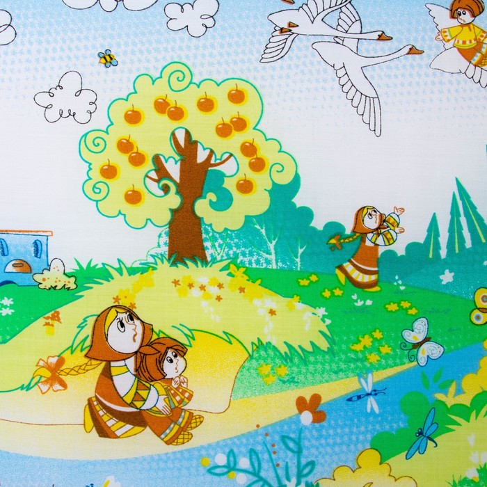 Комплект в кроватку "Гуси-лебеди", 6 предметов, цвет жёлтый, хл100% 125 г/м H713-1