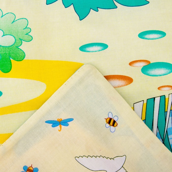 Комплект в кроватку "Гуси-лебеди", 6 предметов, цвет жёлтый, хл100% 125 г/м H713-1