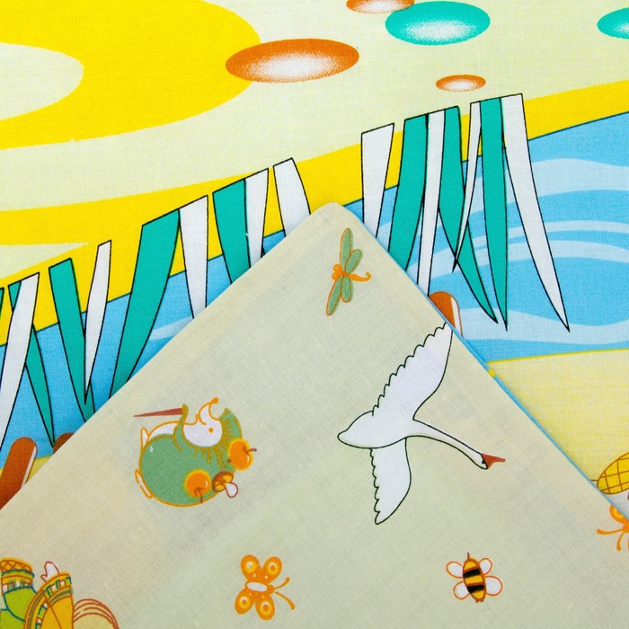 Комплект в кроватку "Гуси-лебеди", 6 предметов, цвет салатовый, хл100% 125 г/м H713-1