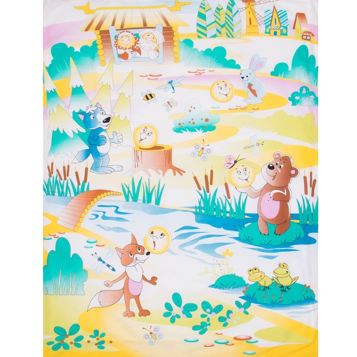 Комплект в кроватку "Колобок", 6 предметов, цвет жёлтый, хл100% 125 г/м H713-2