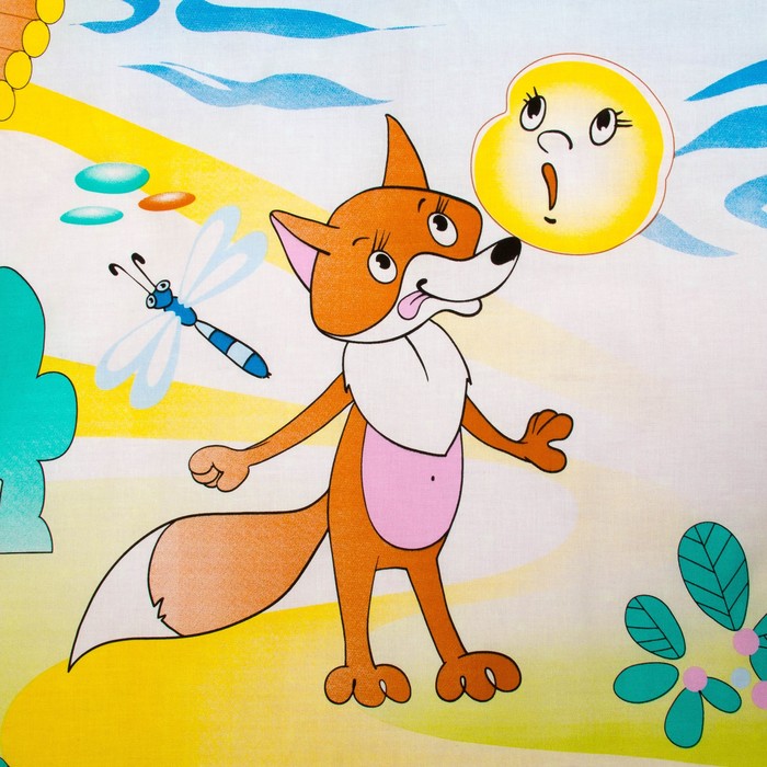 Комплект в кроватку "Колобок", 6 предметов, цвет розовый, хл100% 125 г/м H713-2