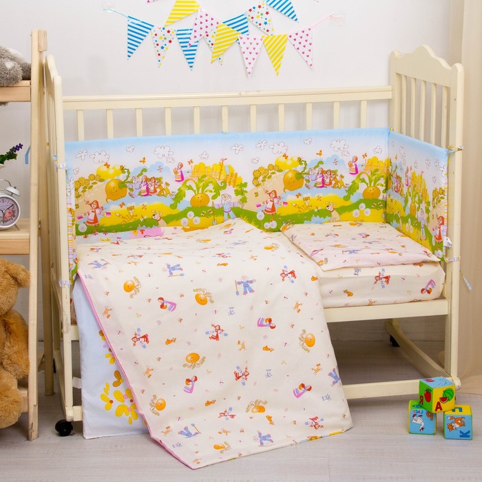 Комплект в кроватку "Репка", 6 предметов, цвет бежевый, хл100% 125 г/м H713-3