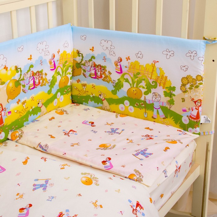 Комплект в кроватку "Репка", 6 предметов, цвет бежевый, хл100% 125 г/м H713-3