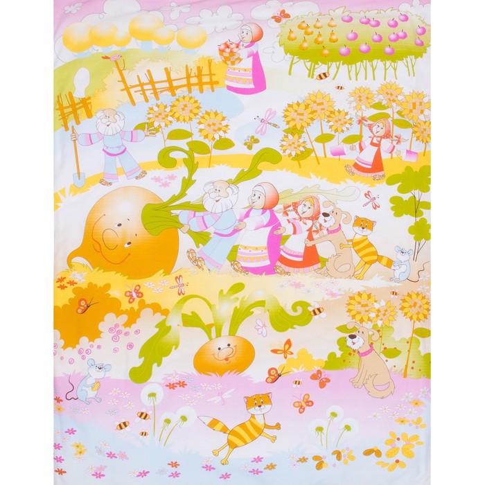 Комплект в кроватку "Репка", 6 предметов, цвет бежевый, хл100% 125 г/м H713-3