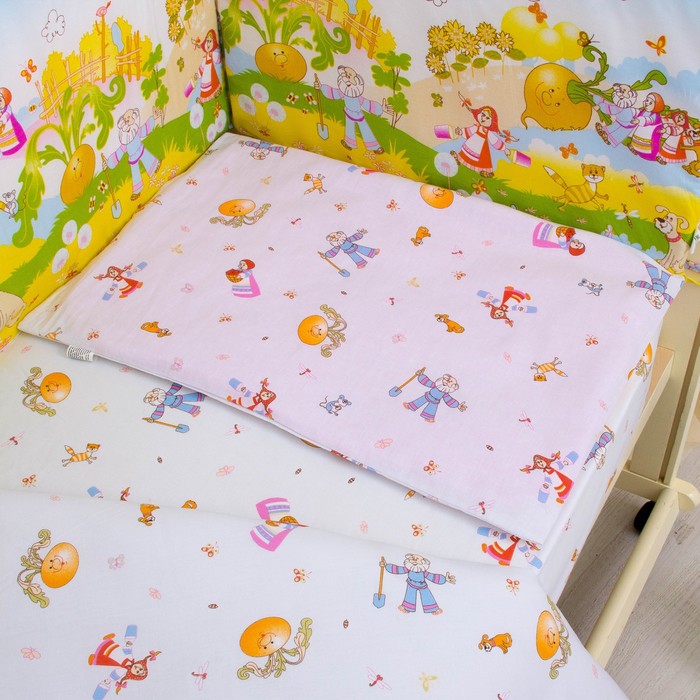 Комплект в кроватку "Репка", 6 предметов, цвет голубой, хл100% 125 г/м H713-3