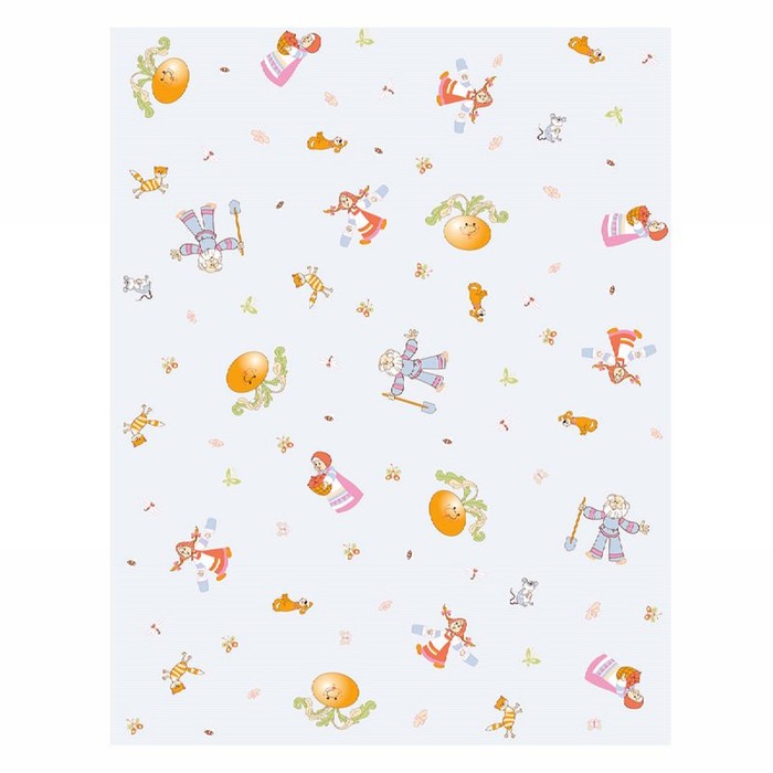 Комплект в кроватку "Репка", 6 предметов, цвет голубой, хл100% 125 г/м H713-3