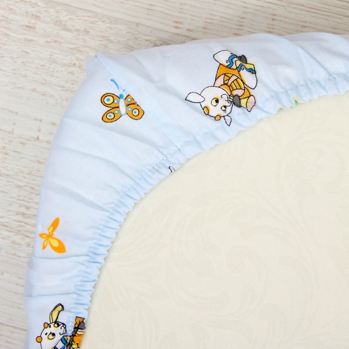 Комплект в кроватку "Семеро козлят", 6 предметов, цвет голубой, хл100% 125 г/м H713-4