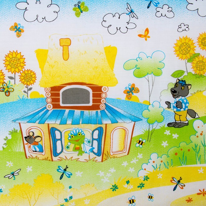 Комплект в кроватку "Теремок", 6 предметов, цвет салатовый, хл100% 125 г/м H713-5