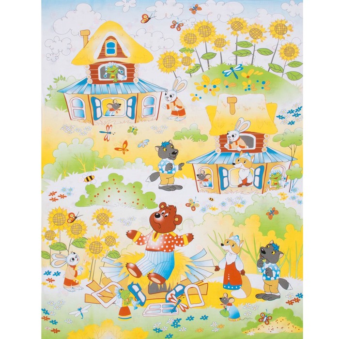 Комплект в кроватку "Теремок", 6 предметов, цвет салатовый, хл100% 125 г/м H713-5