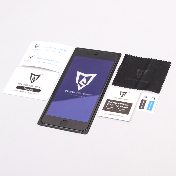 Защитное стекло антиблик Monsterskin 3D PC+ Glass Anti Blue Ray for IPhone 7+ Black