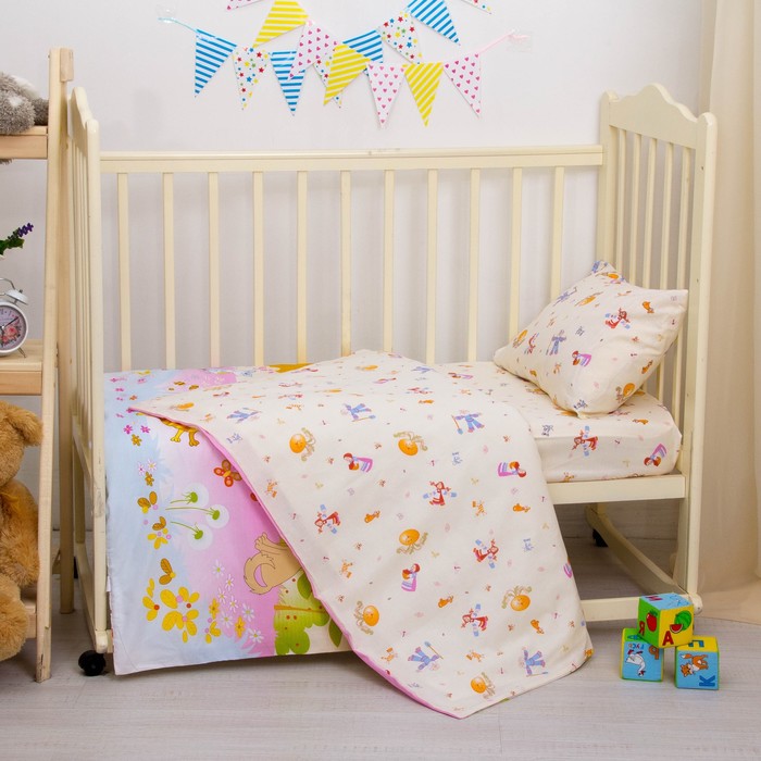 Детское постельное бельё "Репка", размер 112х147, 60х120, 40х60 см, цвет бежевый, хл100%, бязь 125 г/м C0115