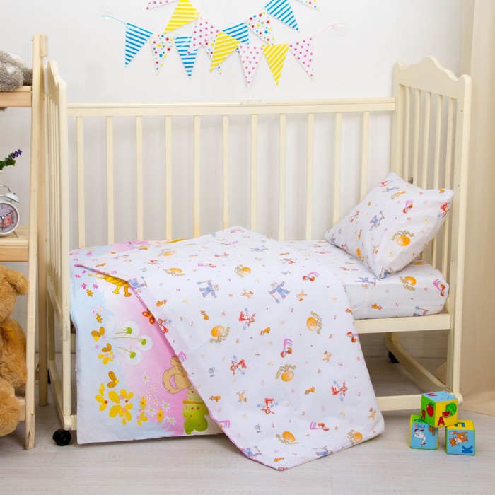 Детское постельное бельё "Репка", размер 112х147, 60х120, 40х60 см, цвет голубой, хл100%, бязь 125 г/м C0115