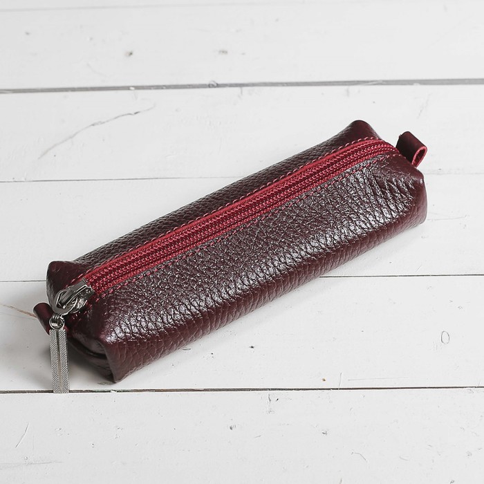 Ключница на молнии, 1 отдел, цвет бордовый