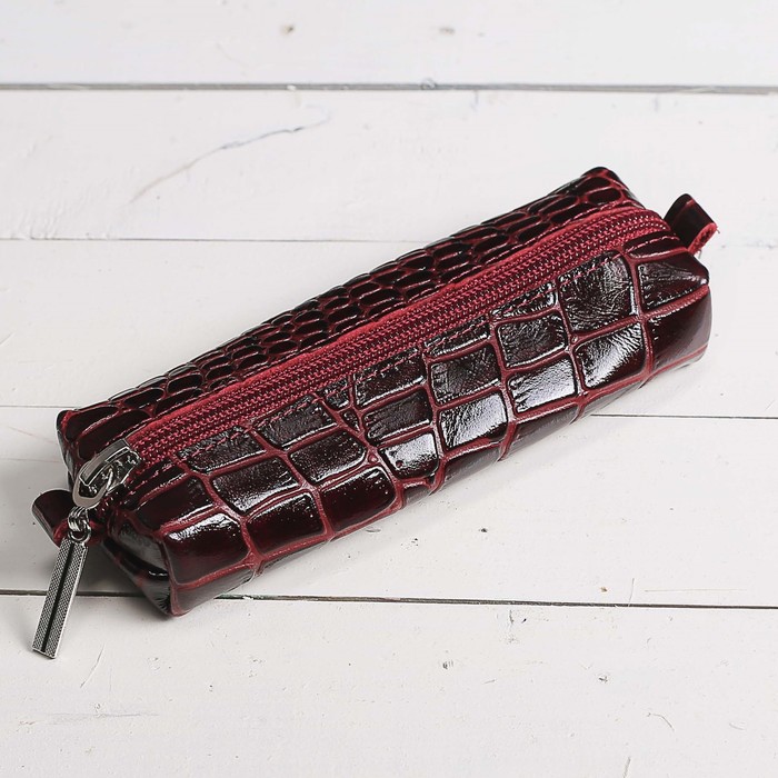 Ключница на молнии, 1 отдел, цвет бордовый