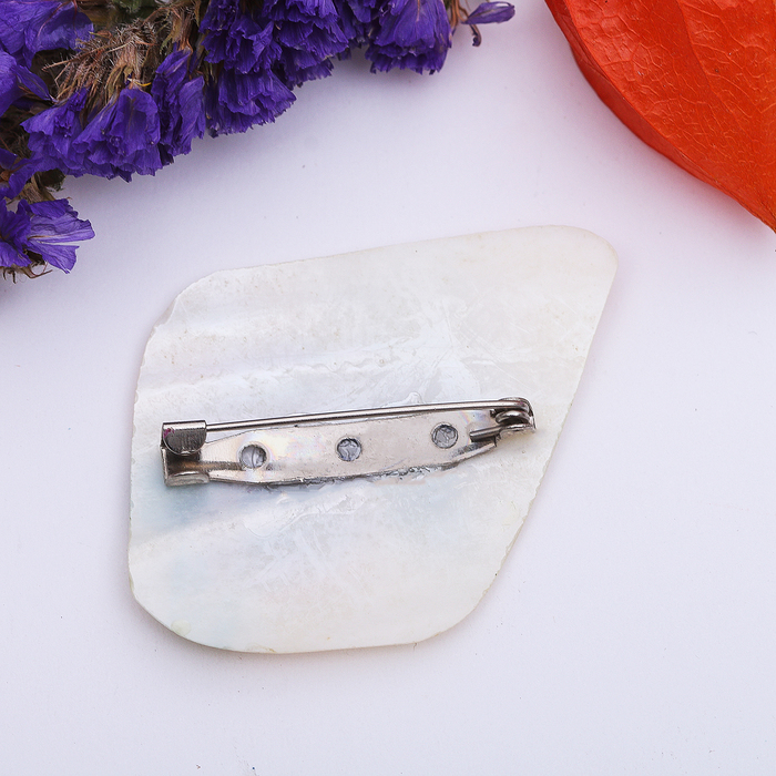 Брошь ручная работа "Перламутр" подсолнухи