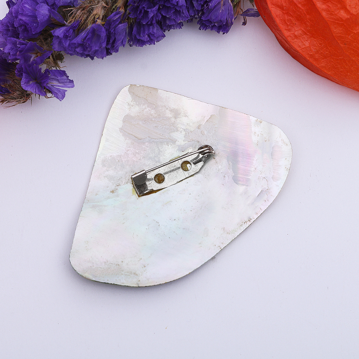 Брошь ручная работа "Перламутр" цветочный букет