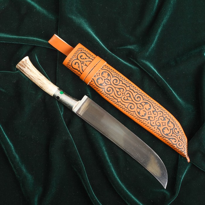 Пчак Шархон большой, рукоять из рога косули, мельхиора и пластика