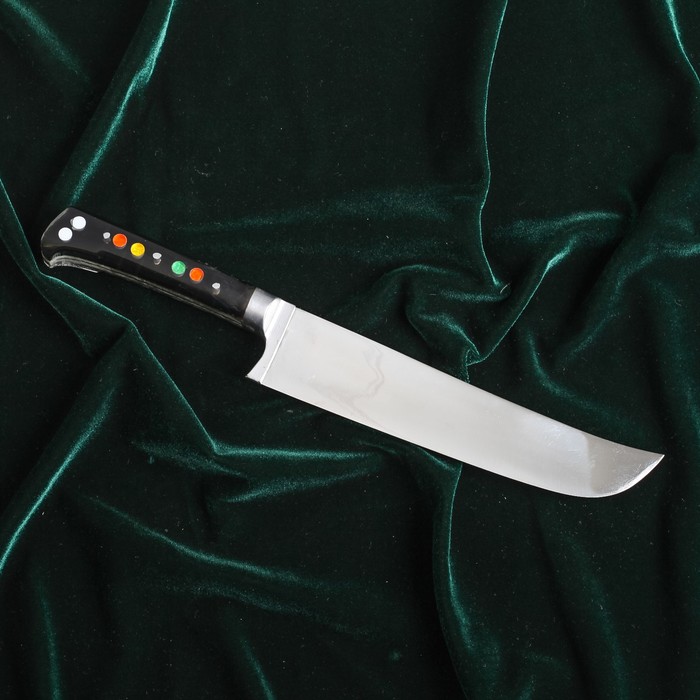 Пчак Шархон, рукоять из оргстекла (ёрма), гравировка на клинке