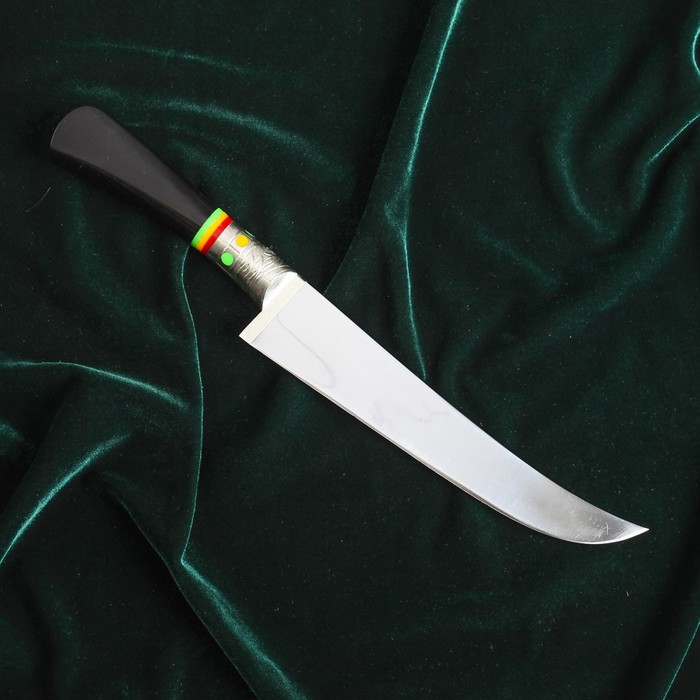 Пчак Шархон большой, рукоять из эбонита и мельхиора, заточка «вогнутая линза»