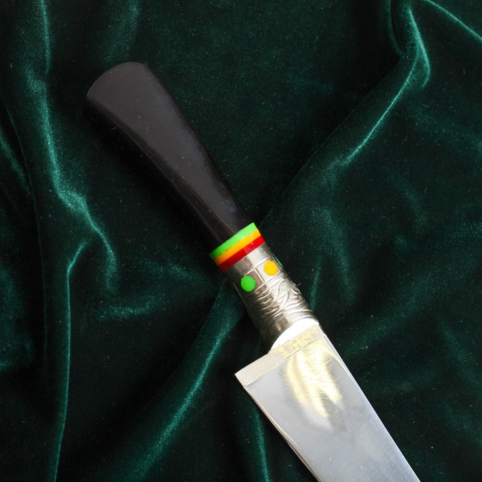 Пчак Шархон большой, рукоять из эбонита и мельхиора, заточка «вогнутая линза»