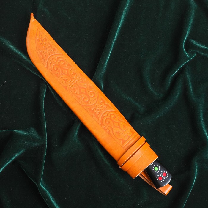 Пчак Шархон большой, рукоять из эбонита и мельхиора, заточка «вогнутая линза»