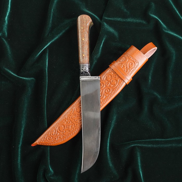 Пчак Шархон, рукоять из дерева (ёрма), гарда резная из олова