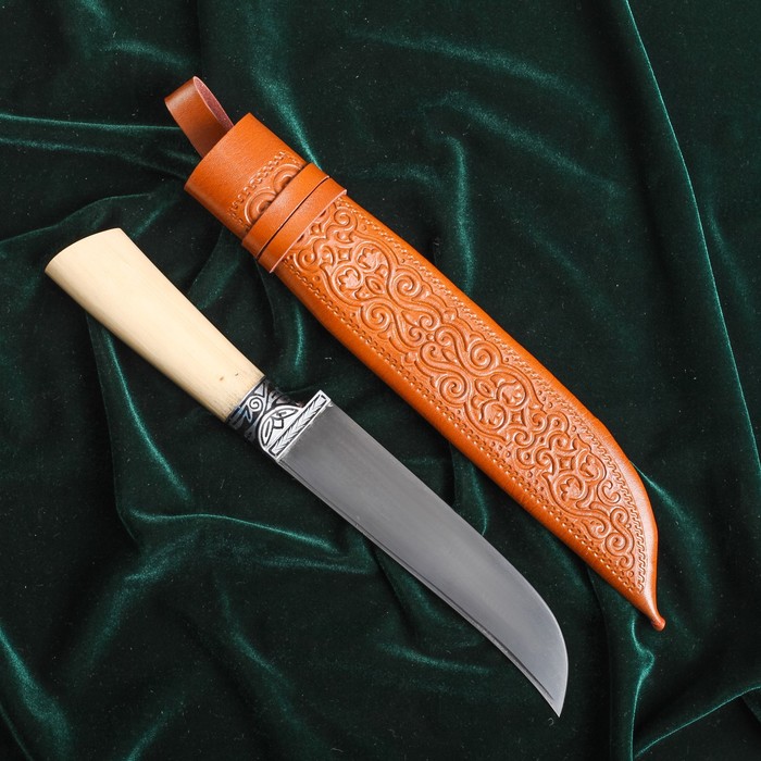 Пчак Шархон, рукоять из граба (сухма), гарда резная из олова