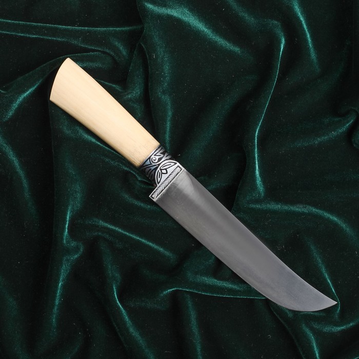 Пчак Шархон, рукоять из граба (сухма), гарда резная из олова