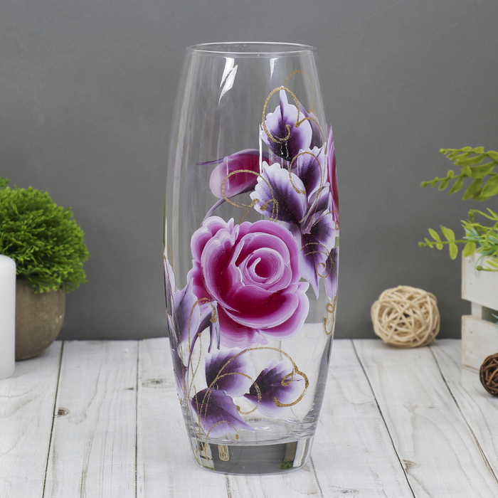 Ваза "Розы № 4" овал 7,5х10х26 см микс