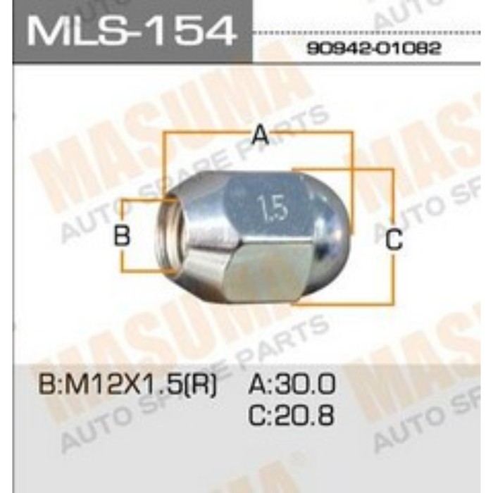 Гайка крепления колеса MASUMA MLS154
