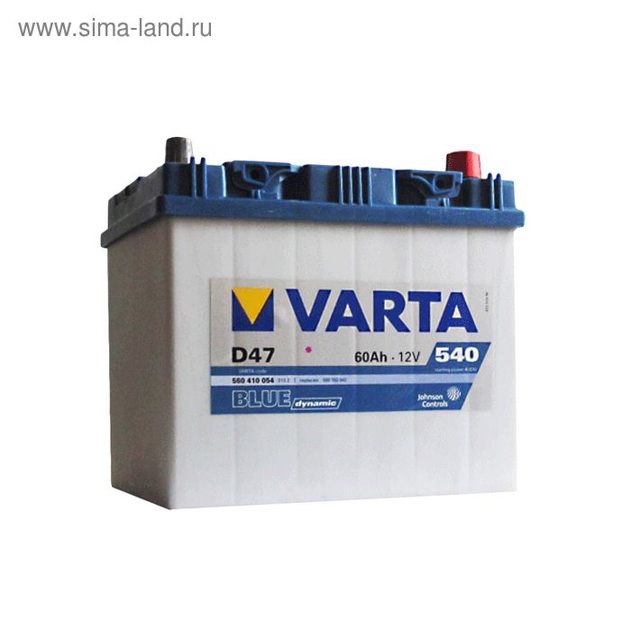 

Аккумуляторная батарея Varta 60 Ач Blue Dynamic 560 411 054, прямая полярность