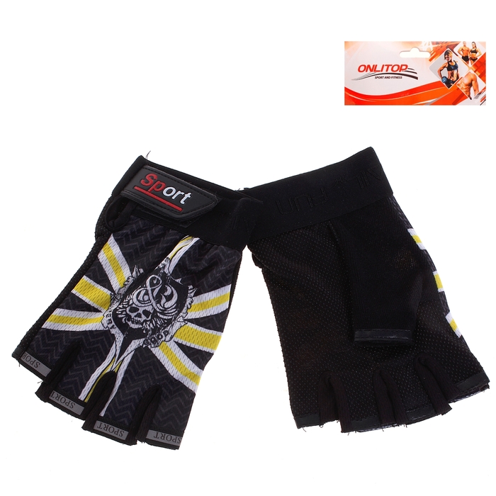 Перчатки для фитнеса, текстиль, размер M, цвет МИКС