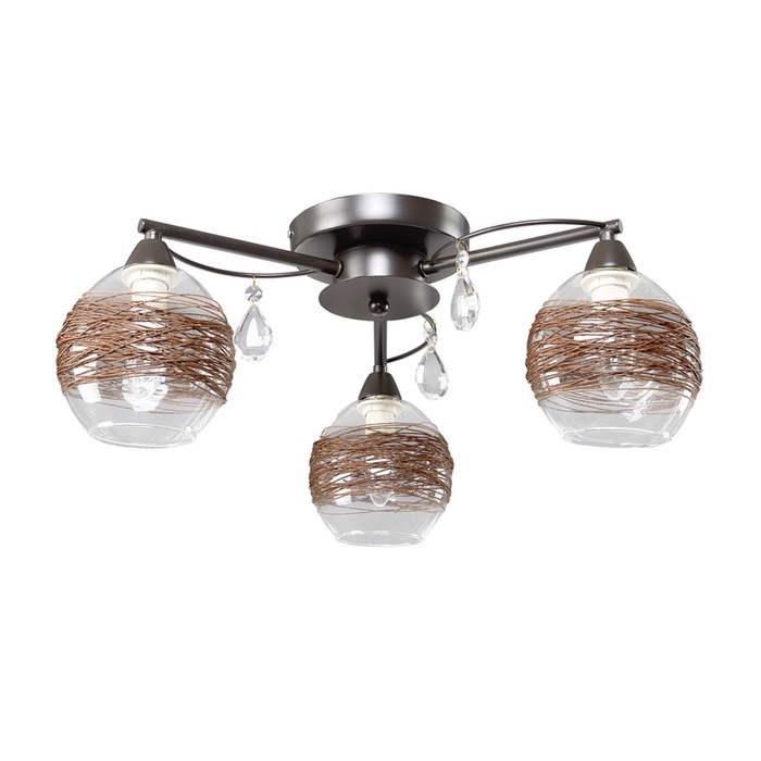 Люстра "Виола" 3 лампы E14 40Вт  коричневый 50х50х21 см.