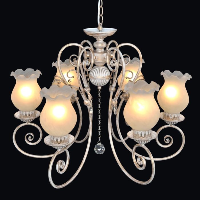 Люстра "Тамила" 6 ламп Е14 Патинированный, белый, золотистый 64,7х64,7х49,2