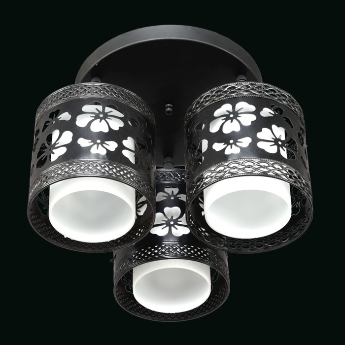 Люстра подвесная "Виолетта" 3 лампы Е27  черный 25х25х110