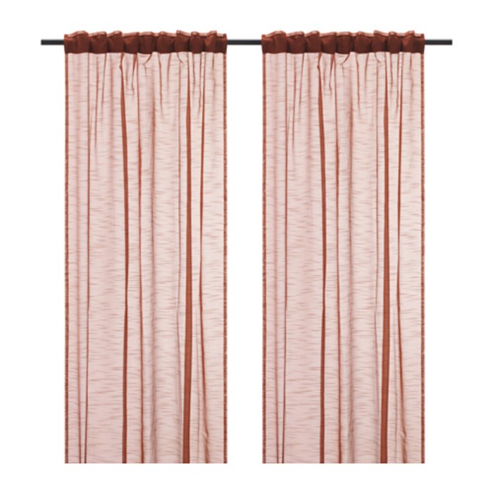 Гардины ГЕРТРУД, размер 145х300 см-2 шт., цвет коричнево-красный