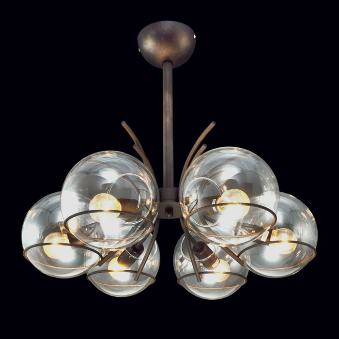 Люстра "Гелла" 6 ламп Е14 коричневый 52х52х78