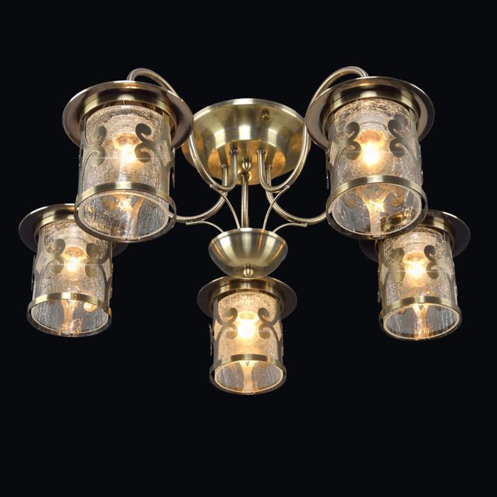 Люстра "Элиана" 5 ламп Е27 античная бронза 63х63х26