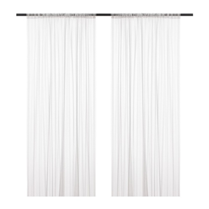 Гардины ИНГБЬЁРГ, размер 145х300 см-2 шт., цвет белый
