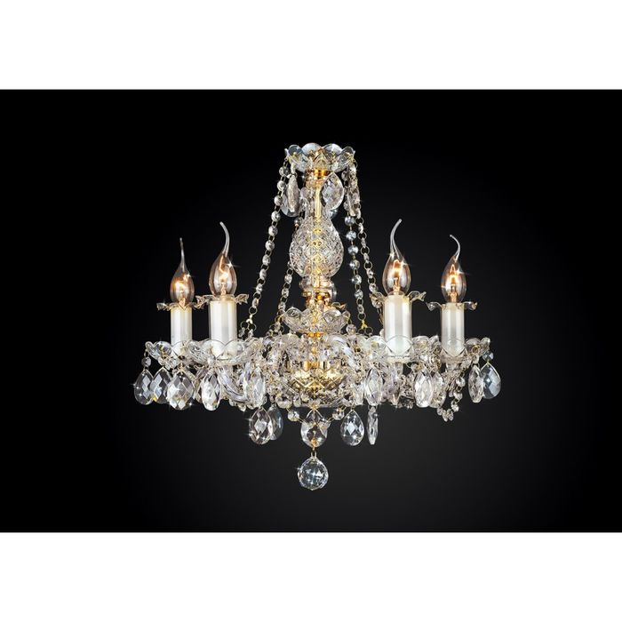 Люстра хрусталь "Габриэлла" 5 ламп Е14 золото 51х51х48