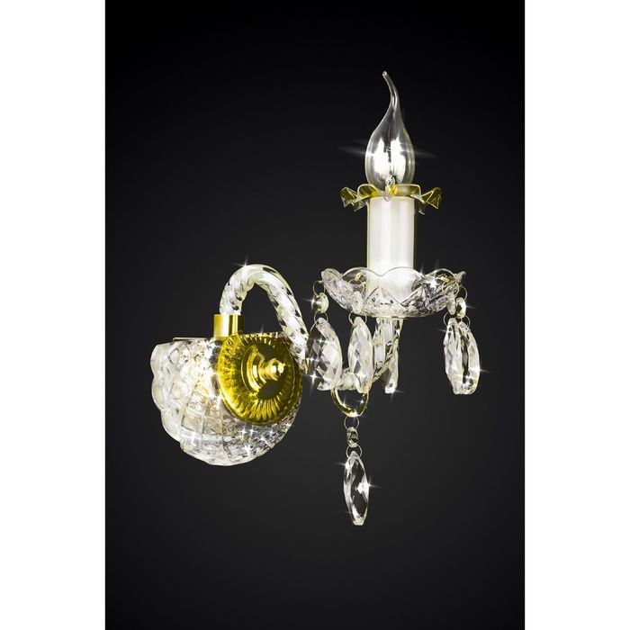 Бра хрусталь "Габриэлла" 1 лампа Е14 золото 13х24х25