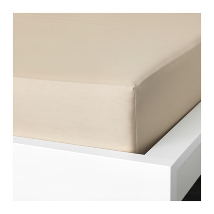 Простыня на резинке НАТТЭСМИН, размер 140х200 см, цвет бежевый