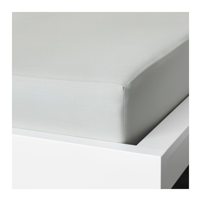 Простыня на резинке НАТТЭСМИН, размер 140х200 см, цвет светло-серый