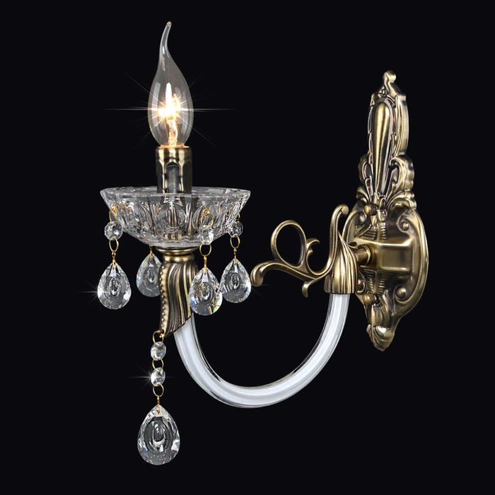 Бра хрусталь "Даниела" 1 лампа Е14 античная бронза 12х29х27,5